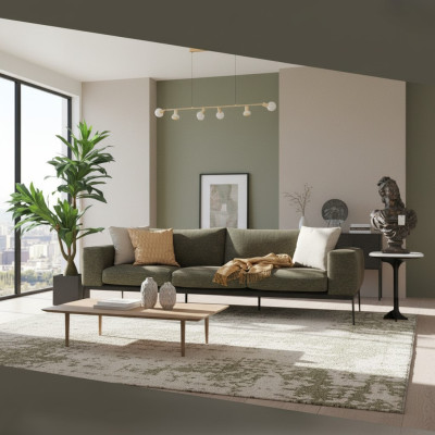 Sofa dwuosobowa 2 miejsce do siedzenia Materiał Szary Nowoczesny Design Pokój dzienny Poliester