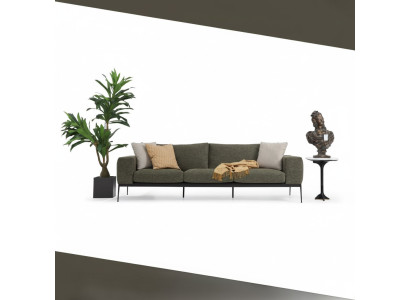 Sofa dwuosobowa 2 miejsce do siedzenia Materiał Szary Nowoczesny Design Pokój dzienny Poliester
