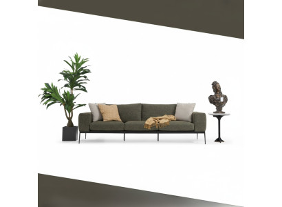 Sofa Trzyosobowa 3 miejsce do siedzenia Sofy Szary Materiał Salon Luksusowy Nowoczesny Nowy