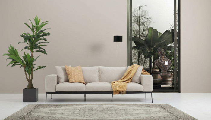 Sofa trzyosobowa 3 miejsce siedzące sofy beżowy materiałowy salon luksusowy nowoczesny nowy