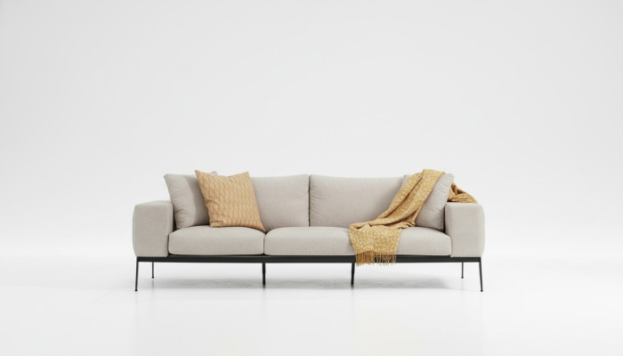 Sofa trzyosobowa 3 miejsce siedzące sofy beżowy materiałowy salon luksusowy nowoczesny nowy