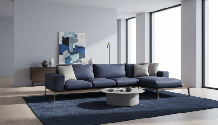 Narożnikowa kanapa Sofa w kształcie litery L Szara Nowoczesna materiałowa Sofy miejsce do siedzenia Design