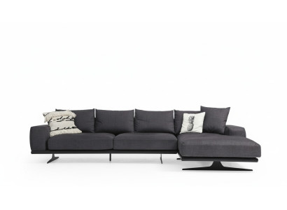 Narożnikowa kanapa Sofa w kształcie litery L Szara Nowoczesna materiałowa Sofy miejsce do siedzenia Design