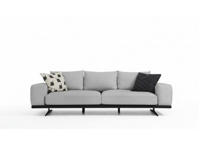 Dwuosobowa Sofa 2-osobowa Szara tkanina Współczesny design Pokój dzienny Poliester