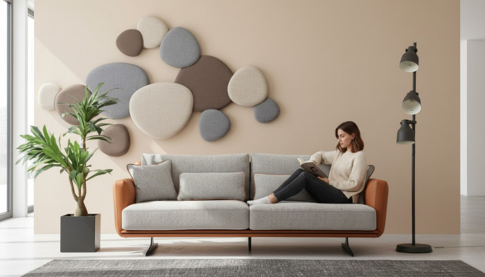 2-osobowa sofa 2-osobowa tkanina pomarańczowa Nowoczesny design Salon Szara