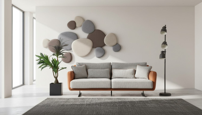 2-osobowa sofa 2-osobowa tkanina pomarańczowa Nowoczesny design Salon Szara