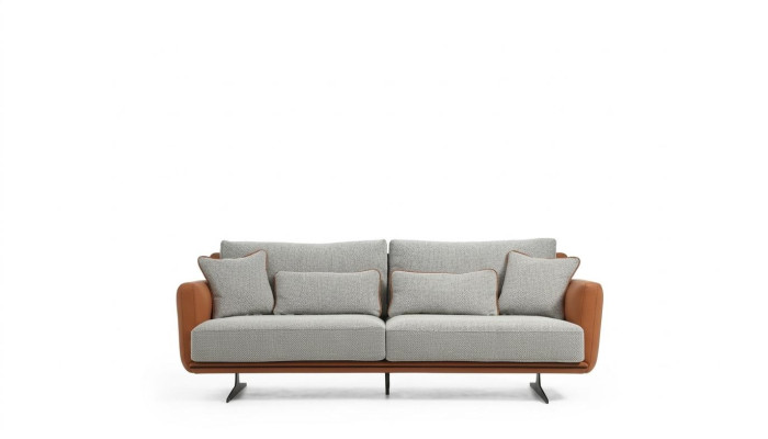 2-osobowa sofa 2-osobowa tkanina pomarańczowa Nowoczesny design Salon Szara