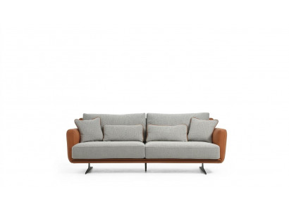 2-osobowa sofa 2-osobowa tkanina pomarańczowa Nowoczesny design Salon Szara