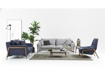 Kompletny zestaw sofowy Zestaw sofowy Sofa 321 miejsce do siedzenia Material Set Blue