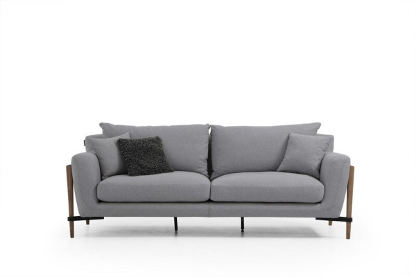 Czteroosobowa sofa 4 osobowa, sofy materiałowe w nowoczesnym designie, szary salon.