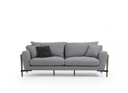 Czteroosobowa sofa 4 osobowa, sofy materiałowe w nowoczesnym designie, szary salon.