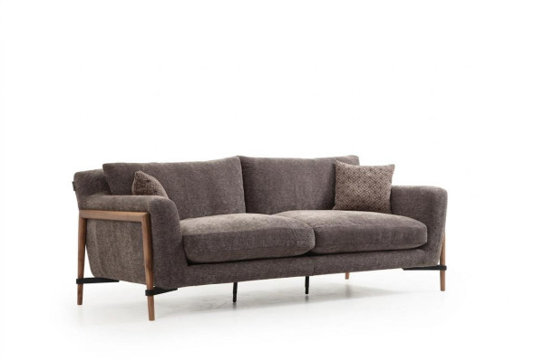 Sofa czteroosobowa 4 miejsce do siedzenia Sofy materiałowe Nowoczesny design Pokój dzienny Szary