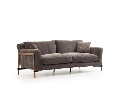 Sofa czteroosobowa 4 miejsce do siedzenia Sofy materiałowe Nowoczesny design Pokój dzienny Szary
