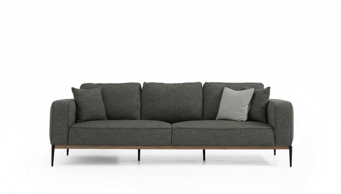 Sofa czteroosobowa 4 miejsce do siedzenia Sofy materiałowe Nowoczesny design Pokój dzienny Szary