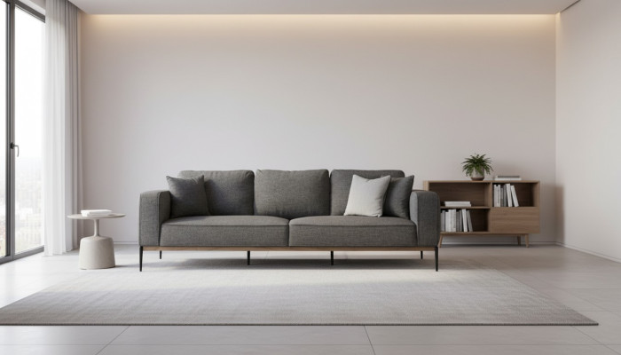 Sofa trzyosobowa 3 miejsce do siedzenia Materiał Nowoczesne sofy Design Salon Szary