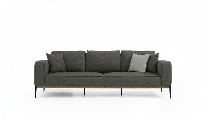 Dwuosobowa sofa 2 osobowa,sofy z tkaniny,nowoczesny design, salon, szary.