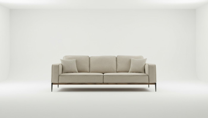 Sofa trzyosobowa 3 miejsce do siedzenia Materiał Nowoczesne Sofy Design Salon Beżowy