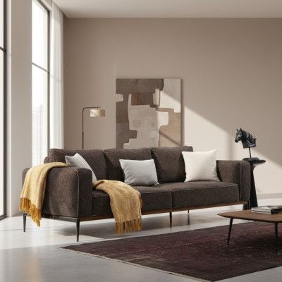 Sofa trzyosobowa 3 miejsce do siedzenia Materiał Nowoczesne sofy Design Salon Szary