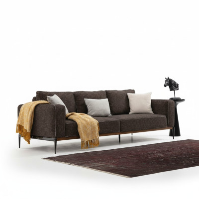 Sofa trzyosobowa 3 miejsce do siedzenia Materiał Nowoczesne sofy Design Salon Szary