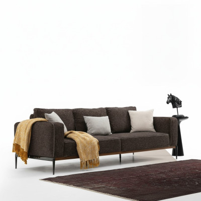 Dwuosobowa sofa 2-osobowa, kanapy materiałowe, nowoczesny design, salon, szary.