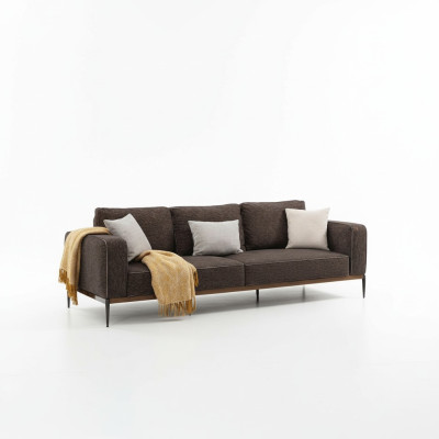 Zestaw sofowy 4 miejsce do siedzenia Fotel Czteromiejscowe sofy z szarego materiału Nowoczesny design