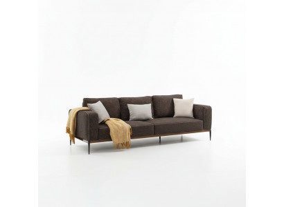 Zestaw sofowy 4 miejsce do siedzenia Fotel Czteromiejscowe sofy z szarego materiału Nowoczesny design