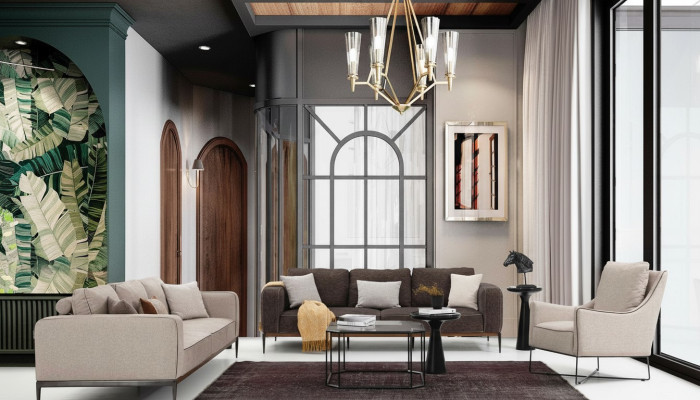 Kompletny zestaw sofowy Zestaw sofowy Sofa 321 miejsce do siedzenia Zestaw materiałowy Beżowy