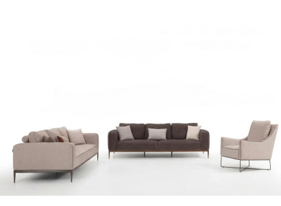 Kompletny zestaw sofowy Zestaw sofowy Sofa 321 miejsce do siedzenia Zestaw materiałowy Beżowy