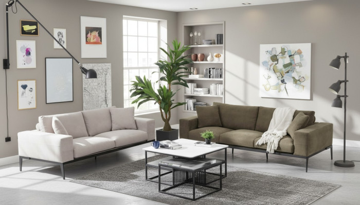Zestaw sofowy 32 miejsce do siedzenia Sofa Ustawić Szare Sofy Nowoczesny Zestaw Grupa Nowy