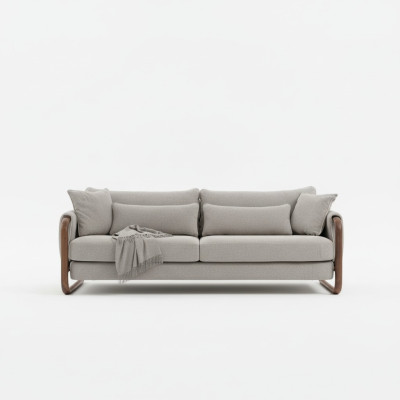 Sofa 4 miejsce do siedzenia Czteroosobowa Nowoczesna materiałowa szara sofa Design Pokój dzienny Nowość