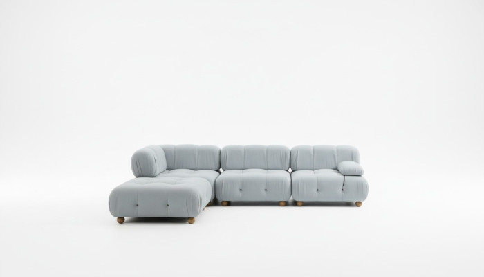 Narożnikowa kanapa Materiał Sofy do salonu Narożnik Szary Nowoczesny poliester Design
