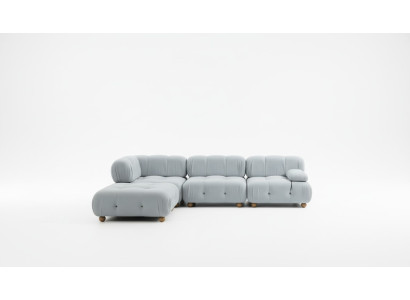 Narożnikowa kanapa Materiał Sofy do salonu Narożnik Szary Nowoczesny poliester Design