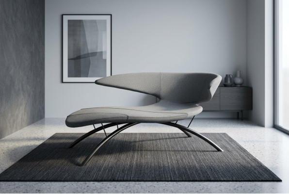 Chaiselongue Fotel Fotel wypoczynkowy Leżanka Tkanina Nowoczesny Siedziskowy Szary Miejsce siedzące