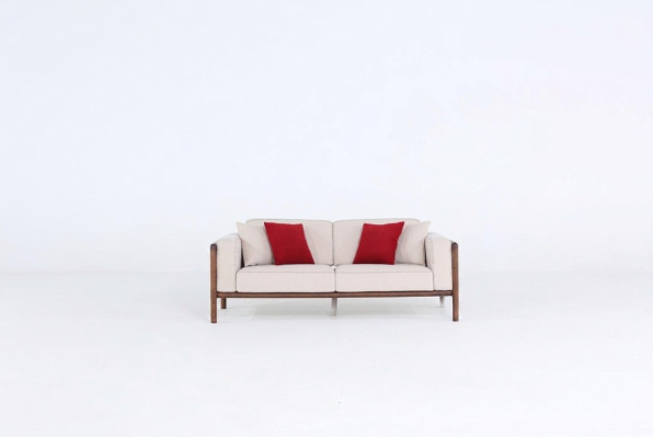 Sofa 2 miejsce do siedzenia Dwuosobowa Nowoczesna Sofa Materiałowa Design Salon Nowy Biały