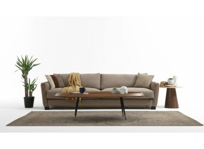Sofa 4 miejsce do siedzenia Czteroosobowa nowoczesna materiałowa beżowa sofa Design Living Room