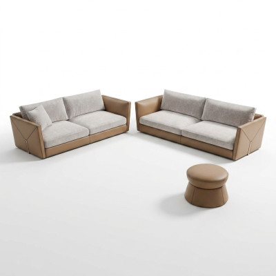 Sofa 3 miejsce do siedzenia Trzyosobowa Nowoczesna materiałowa Szara sofa Design Pokój dzienny Nowość