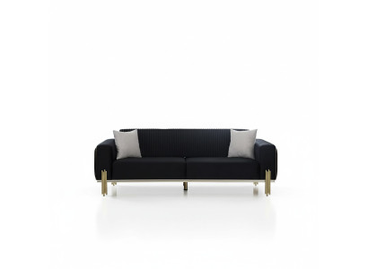 Nowoczesna czarna trzyosobowa sofa ze stalą ochronną Podkładka Couch Sofas Design