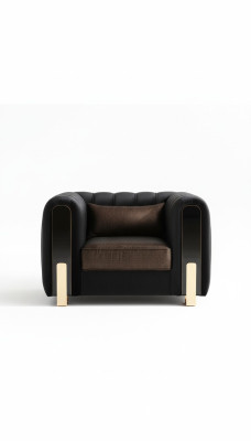 Czarne Fotel Ears Fotel Luksusowy design Salon Jednomiejscowy Nowoczesny