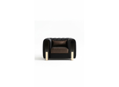 Czarne Fotel Ears Fotel Luksusowy design Salon Jednomiejscowy Nowoczesny