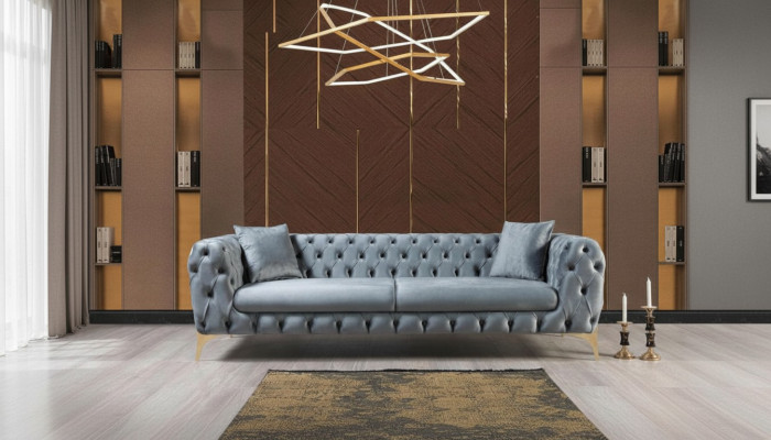 Nowoczesne trzyosobowe meble Chesterfield Meble Stal odporne na korozję poliestru