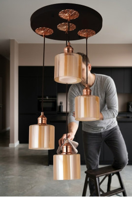 Żyrandol sufitowy Lampa żyrandol Lampa sufitowa żyrandol nowoczesny złoty