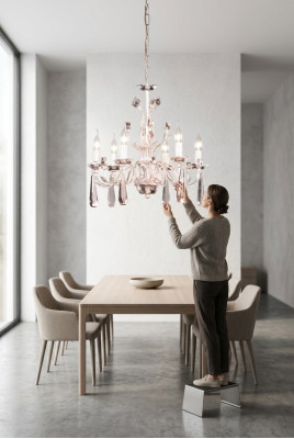 Duża lampa wisząca lampa do salonu korona żyrandol Biały kandelabr kryształowy
