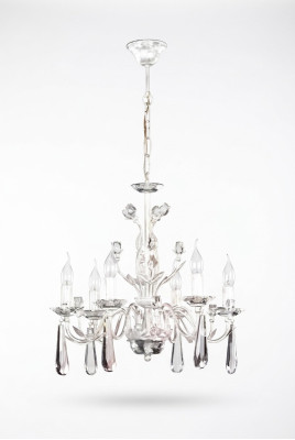 Duża lampa wisząca lampa do salonu korona żyrandol Biały kandelabr kryształowy