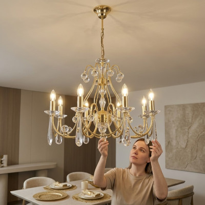Luksusowa Lampa sufitowa żyrandol żyrandol sufitowy żyrandol kryształowy złoty