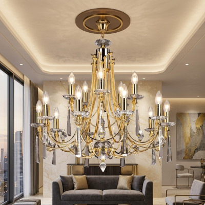 Luksusowy żyrandol Lampa sufitowa żyrandol żyrandol sufitowy Art Gold Crystal
