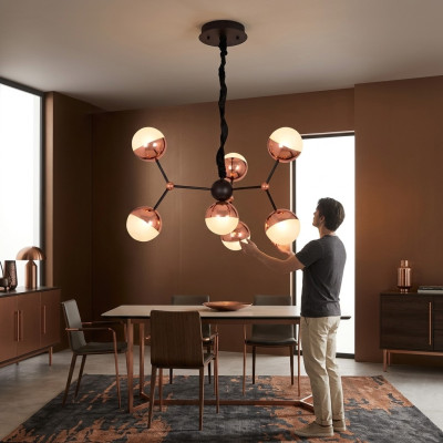 Okrągły Żyrandol Korona Lampa Sufitowa Lekka Korona Złoty Design Sztuka Nowoczesna