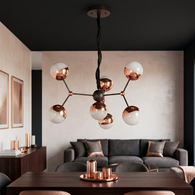 Okrągły Żyrandol Korona Lampa Sufitowa Lekka Korona Złoty Design Sztuka Nowoczesna