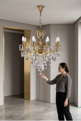 Żyrandol żyrandol Lampa sufitowa żyrandol sufitowy złoty luksusowy kryształ artystyczny