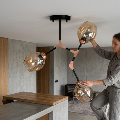 Żyrandol sufitowy żyrandol żyrandol Lampa sufitowa Lampy Złote Nowoczesne Szkło