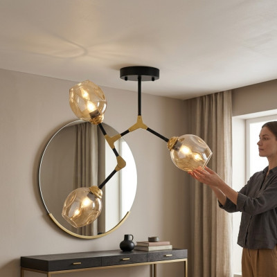 Żyrandol żyrandol Lampa sufitowa Żyrandol Sufitowy Lampy Złoty Nowoczesne Szkło